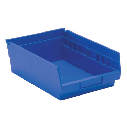 Bacs de rangement pour tablettes, 8-3/8" la x 4" H x 11-5/8" p, Bleu, Capacité 30 lb
